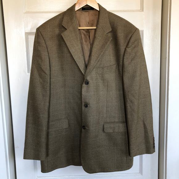 Vintage 90s Lord West Lambswool Sport Coat 42R Brown Tweed Blazer Made in Israel - Picture 2 of 13
